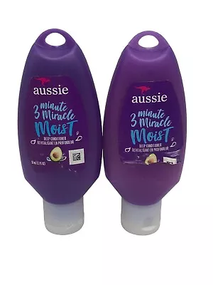 Aussie 3 Minute Miracle Moist Deep Conditioner Travel Size 1.7 Oz  2 Bottles • $4.99
