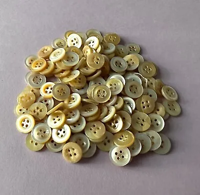 100 Vintage Small Off-White Mother Of Pearl Buttons • $9.50