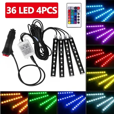 LED Car Interior Atmosphere Lights Strip Music Control Remote Truck Accessories • $8.89