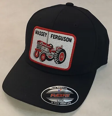 MASSEY FERGUSON TRACTOR Patch Flexfit Hat / Black - L/XL  7 1/8  - 7 5/8  • $22.72