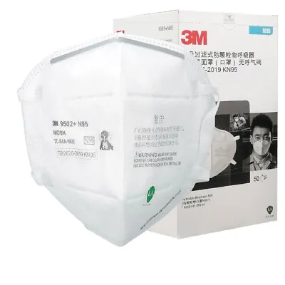 50PCS/BOX 3M 9502+ NIOSH N95 KN95 P2 Face Mask Particulate Respirator Headband • $40