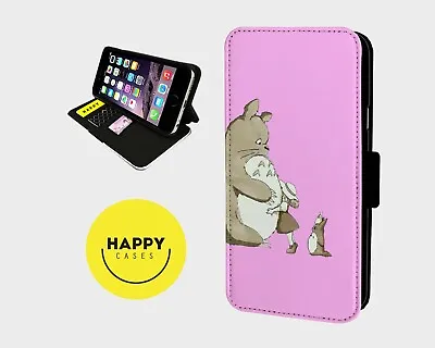 £9.67 • Buy TOTORO GHIBLI ANIME PINK - Faux Leather Flip Phone Case Cover - Iphone/Samsung