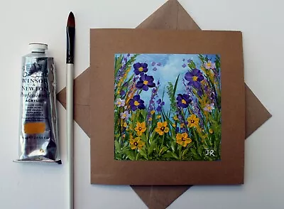 Real Painting: Hand-painted Card  Wild Meadow #37  W/envelope By Judith Rowe • £4.50
