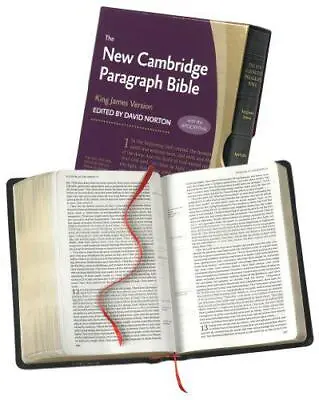 New Cambridge Paragraph Bible With Apocrypha KJ595:TA Black Calfskin: Personal S • £128.60