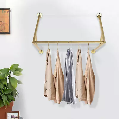 Wall Mounted Pipe Clothes Rail-Steampunk Vintage Heavy Duty Custom Clothing Rack • $25.65
