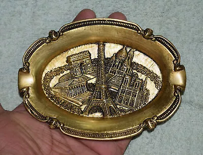 Eiffel Tower Printed Design Golden Brass Tray Handmade Unique Table Decor GT9 • $125.79