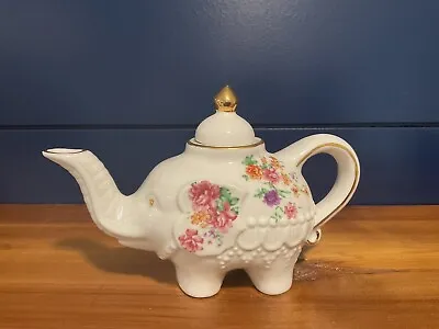 Vintage Looking Regal Elephant Teapot / Floral Teapot Gold • $14