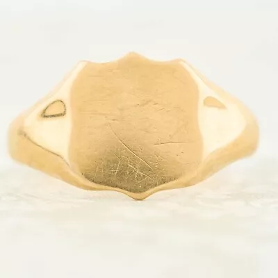 Vintage 18ct Gold Shield Signet Face Ring • £550