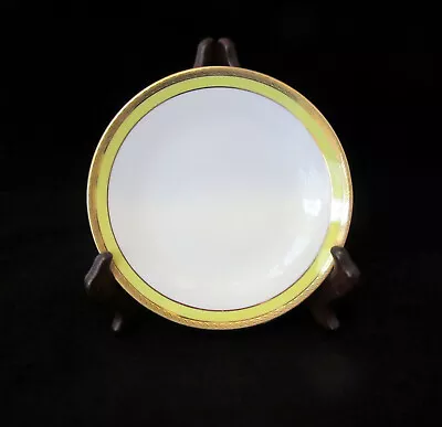 Vintage Richard Ginori Palermo Yellow Bread Plate With Gold Encrusted Rim 6 3/8 • $12