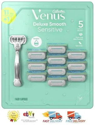 11 Gillette Venus Embrace Sensitive Razor Blades Cartridges Refill Fit Swirl Spa • $34.99