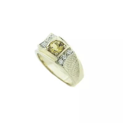 GJFL - Men's Citrine Ring - 14K Yellow Gold Over 925 - Cool Ring - Father's Day • $179