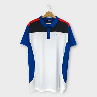 J.LINDEBERG Men's Roy Slim Fit Golf Polo Shirt (Blue/Multi) - X-Large • $111.09