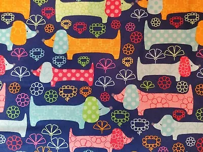 Wtw Fabric Dachshund Days 71494 Agt Wiener Dogs Flowers Floral Bty Quilt • $15.99