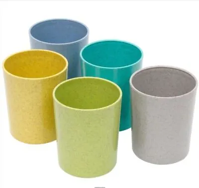 Eco-Friendly Drinking Cups Set Of 5 Stackable Reusable Tumbler Kids Picnic Cup • £7.99