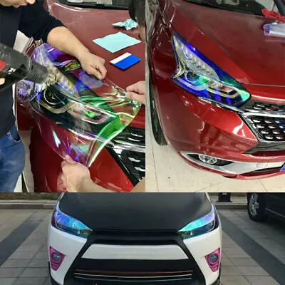 Car Headlight Taillight Fog Light Tint Protective Film Wrap Sticker Accessories • $16.99