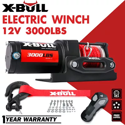 X-BULL 3000LBS Winch Electric Winch 12V Synthetic Rope Wireless Remote  ATV UTV • $114.90