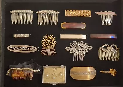 Vtg Now Hair Accessory Lot-Clips Combs Barrette - Metal Rhinestone Plastic  • $60