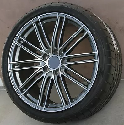 Set(4) 22  22x10 5x130 Gunmetal Wheel & Tire Pkg Porsche Cayenne GTS Turbo Q7 • $1896.15