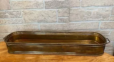 Vintage Brass Tub Planter Flower  Window Box 22.5” L X  6” W. X 3” D India Made • $34.99