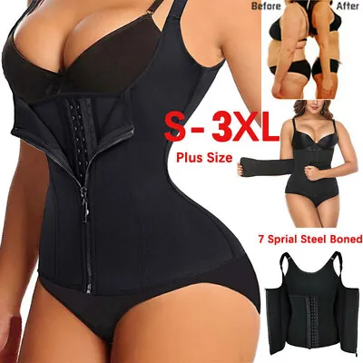 $12.99 • Buy Women Slimming Zipper Corset Sweat Sauna Vest Body Shaper Neoprene Waist Trainer