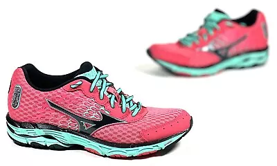 MIZUNO Wave Inspire 11 Womens Pink Teal Running Shoes J1GD154409 US 6.5 • $16.74