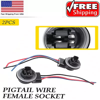 Universal Pigtail Wire Female Socket 3157 S Two Harness Front Turn Signal A • $10.49