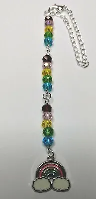 Handmade Car Rear View Mirror Charm Rainbow - Pride  - Crystal Glass Beads • £4.45