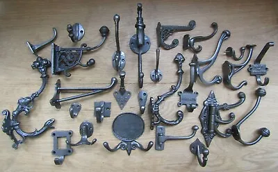 SOLID CAST IRON Rustic Vintage Old Traditional Victorian Retro Hat & Coat Hooks • £5.99