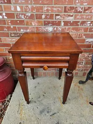 Antique Cherry End Table Plant Fern Stand Night Stand 1 Drawer Ornate • $265.99