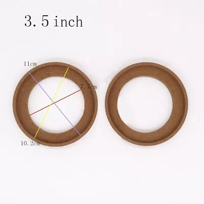 2 Pcs 3.5  Inch MDF Speaker Ring Speaker Mounting Spacer Rings W/ Bezel For Car • $9.99