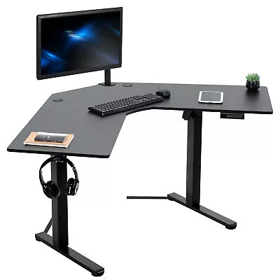 VIVO Black Electric 47  X 47  Corner Standing Desk L-Shaped Workstation • $199.99