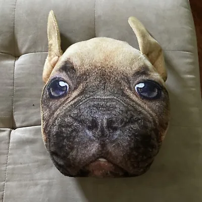 $7.44 • Buy French Bulldog Throw Pillow Realistic Face Frenchie Dog Lover Decoration 13”