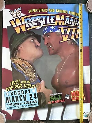 Wwe/wwf Original Poster - Wrestlemania Poster - Hulk Hogan Poster *sgt Slaughter • $125