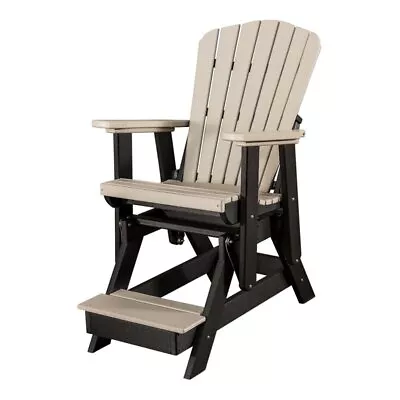 OS Home And Office Furniture Resin Fan Back Balcony Glider In Weatherwood/Black • $580.81