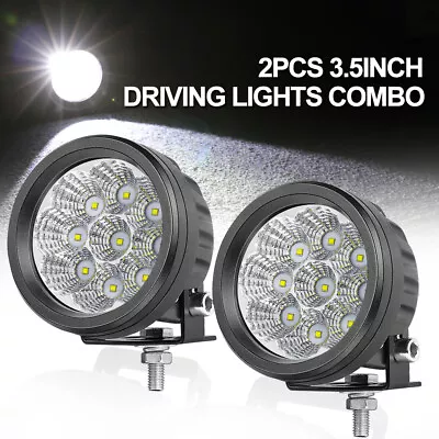 Pair 3.5Inch Round LED Driving Lights Spot Flood Pods Work Driving Lamp Offroad • $41.99