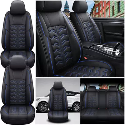 Universal 5-Seats Car Seat Covers Full Set Deluxe PU Leather Front Rear Cushion • $69.99