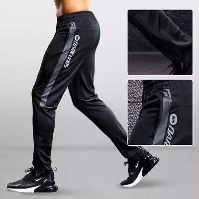 Men Sport Pants With Zipper Pockets Soccer Training Jogging Sports Trousers New • $29.02