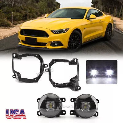 Front Bumper LED Fog Light Lamps W/Bracket Set For Ford Mustang 2015-2017 LH&RH • $60.88