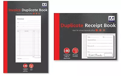 A5 Invoice Duplicate Book Half Size Duplicate Receipt Book Carbon Paper 80 Page • £2.49