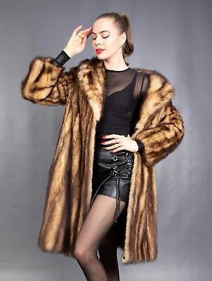 11810 Glamorous German Sable Fur Coat Fur Jacket With Hat Beautiful Look Size M • £9.11