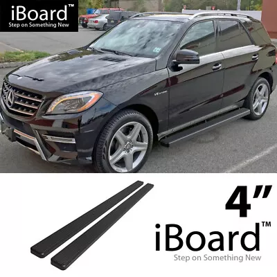 Running Board Side Step 4in Aluminum Black Fit Mercedes-Benz ML-Class SUV 12-14 • $169