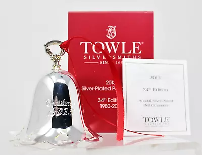 TOWLE 2013 Silver Plated Pierced Bell Christmas Tree Ornament 34th Edition NEW • $23.99