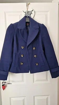 New Look Women's Navy Coat Size 10 • £5