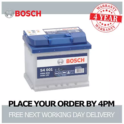 Bosch S4001 Car Battery 12V Sealed Calcium 4 Yr Warranty Type 063 • £59.73