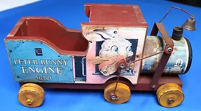 Vintage Fisher Price Easter Peter Bunny Wooden Train Engine No 721 • $29.75