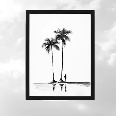 Picture Photo Frame  Palm Tree & Beach Room Decor Framed Wall Art • $27