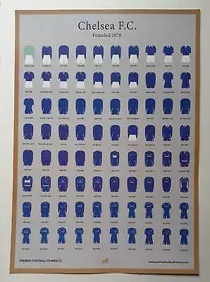 CHELSEA F.C. Historical Football Kits Shirts A2 Large Poster 1905-2023 • £8.95