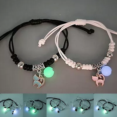 2PCS /Set Luminous Moon Star Bracelet Adjustable Rope Matching Light Bracelets • $8.15