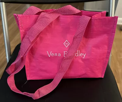 Vera Bradley Pink Plastic Shopping  Small Reusable Tote 8”X 10”X3.5” Approx • $6.98