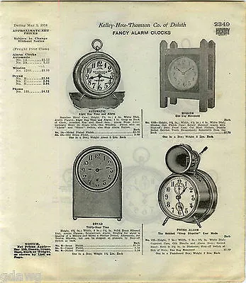 1916 ADVERT 2 Sided Phono Alarm Clock Lookout Ace Indian Mission Oak Design • $14.99